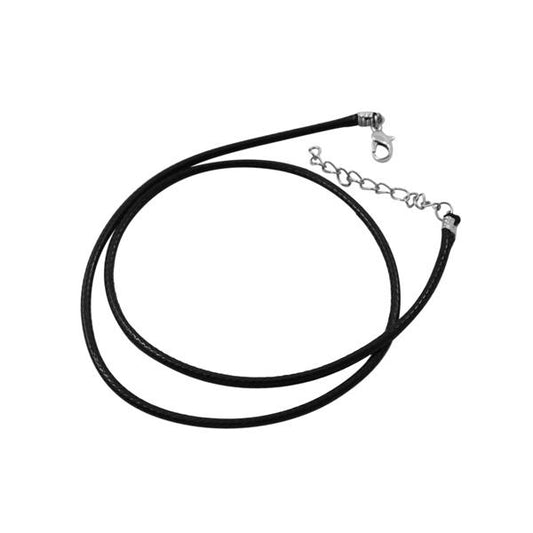 Necklace Leather Imitation Cord 17" Black 1/pk