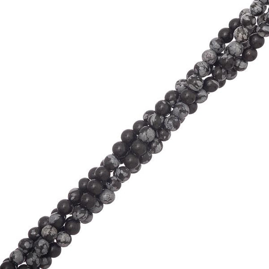 4mm Obsidian Snowflake (Natural) Beads 15-16" Strand