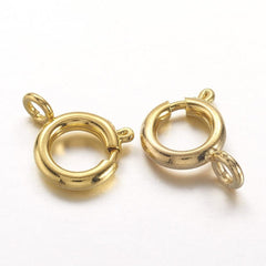 9mm Gold Spring Ring Clasp 10/pk