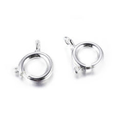 9mm Spring Ring Clasp Silver 10/pk