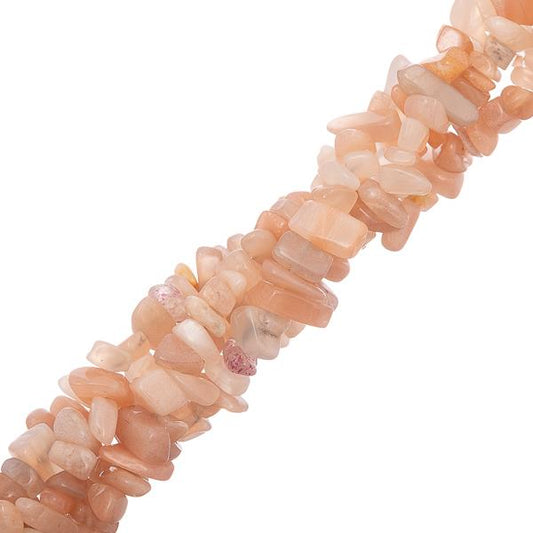 Sunstone (Natural Peach) Bead Chips 32" Strand