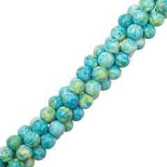 6mm Jade Ocean White (Synthetic/Dyed) Beads 15-16" Strand