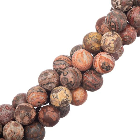 10.5mm Jasper Leopard Skin (Natural) Beads 15-16" Strand