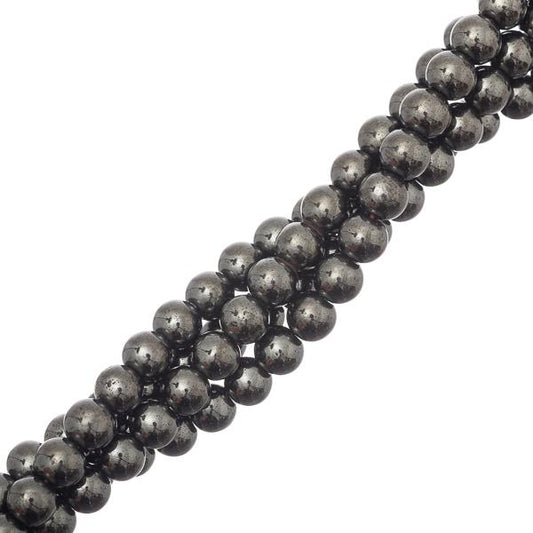 6mm Hematite Magnetic (Synthetic) Beads 15-16" Strand