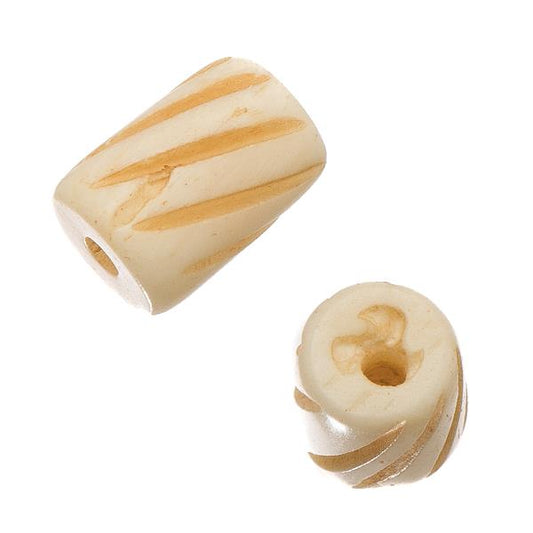 1/2" Antique Ivory Carved Bone Beads 10/pk