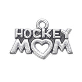 1" Hockey Mom Metal Charm 5/pk