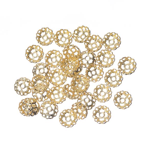 6mm Gold Bead Caps 100/pk