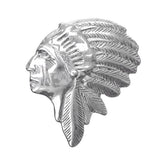 Native Chief Head Metal Charm 1/pk