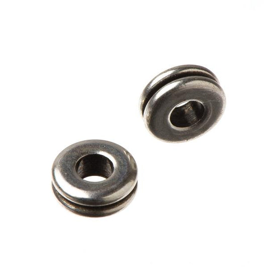 Spacer 7mm Rondelle, Antique Silver Beads 10/pk