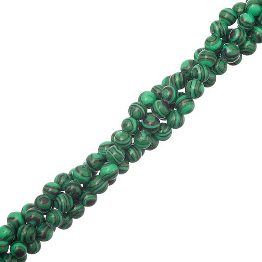 4-4.5mm Malachite (Synthetic/Dyed) Beads 15" Strand