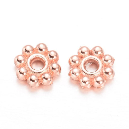 Spacer 5mm Flower, Rose Gold Beads 100/pk