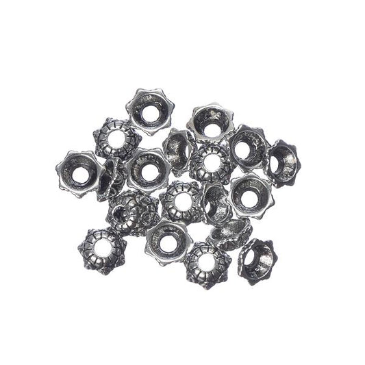 5mm Antique Silver Bead Caps 20/pk