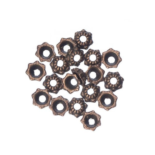 6mm Antique Copper Bead Caps 20/pk