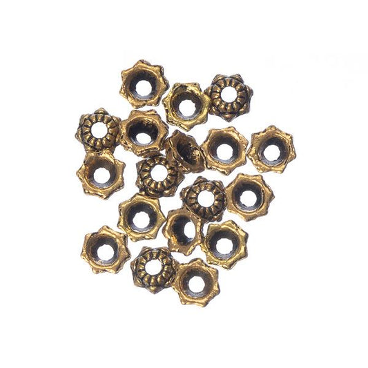 6mm Antique Gold Bead Caps 20/pk