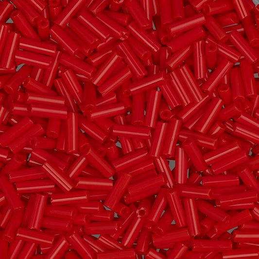 #3 Czech Bugle Beads Opaque Light Red 25g Bag