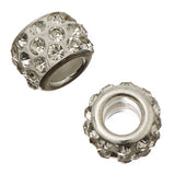 Barrel 12mm Rhinestone Bead, White 5/pk