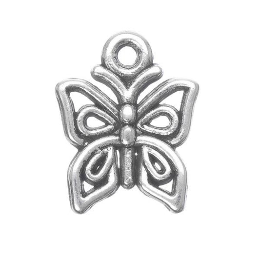 1/2" Butterfly Metal Charm 5/pk