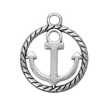 5/8" Anchor Metal Charm 5/pk