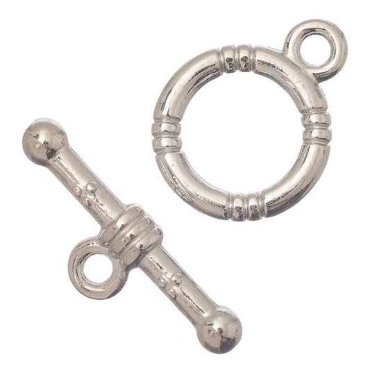 Toggle Clasp Silver 12mm Round 8/pk