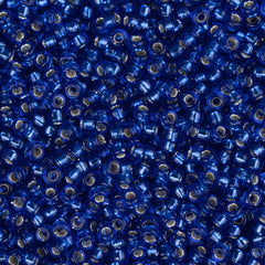 15/0 Miyuki Seed Beads #0020 Silver Lined Cobalt Blue 22g