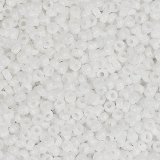 15/0 Miyuki Seed Beads #0402 Opaque Chalk White 22g