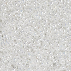 15/0 Miyuki Seed Beads #0420 Opaque White Pearl Luster 22g