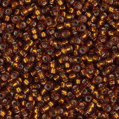 15/0 Miyuki Seed Beads #0005L Silver Lined Light Topaz 22g