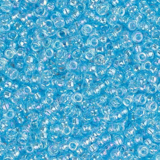 15/0 Miyuki Seed Beads #0260 Transparent Dark Aqua AB 22g