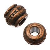 Barrel 9mm, Ant Copper Metal Beads 10/pk