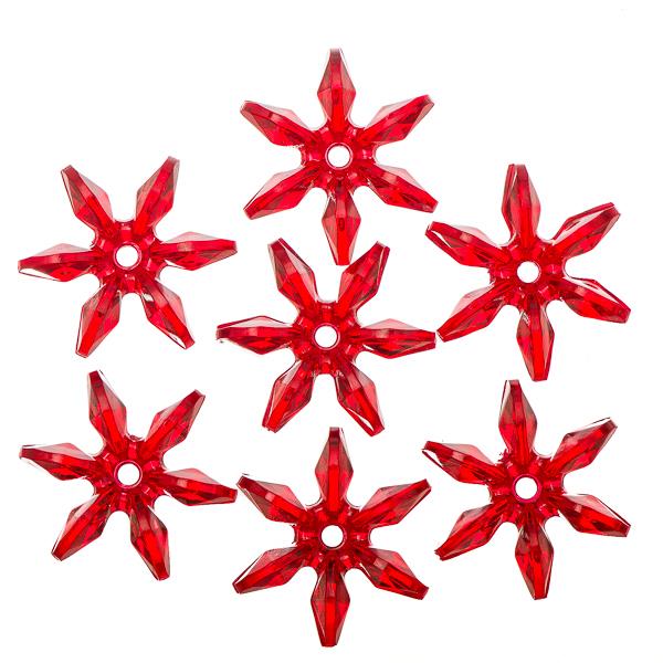 18mm Plastic Sunburst Beads 270/pk - Ruby