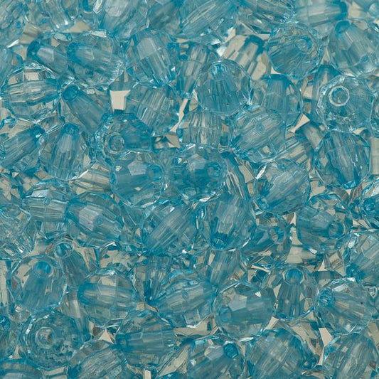 *Faceted Beads 6mm Plastic 1000/pk - Light Blue