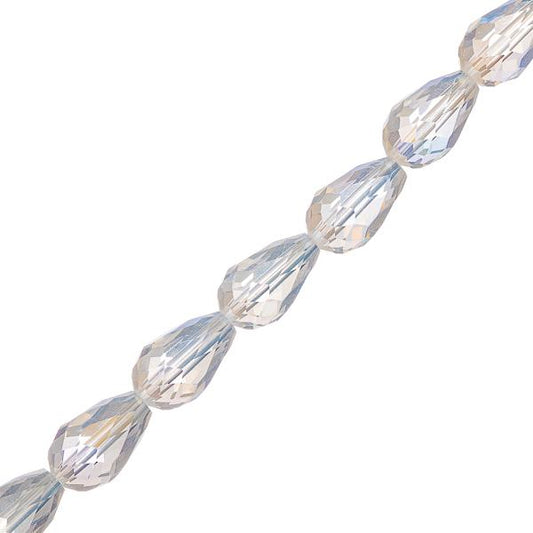 Chinese Crystal Drop 10x15mm Crystal AB 46/Strand