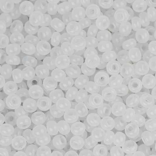 11/0 Czech Seed Beads #01012 Opaque Opal White 23g