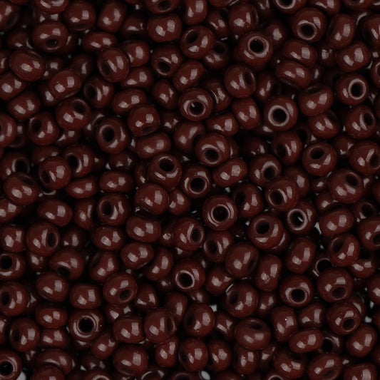 11/0 Czech Seed Beads #34926 Opaque Dark Brown 23g