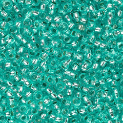 11/0 Czech Seed Beads #34995 Silver Lined Green 23g