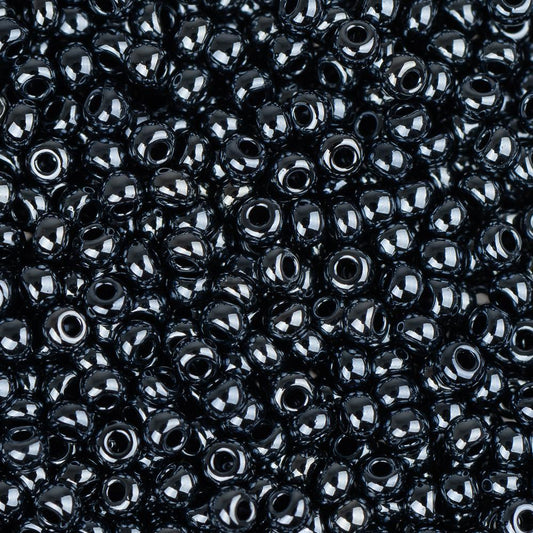 11/0 Czech Seed Beads #35027 Metallic Gunmetal 23g