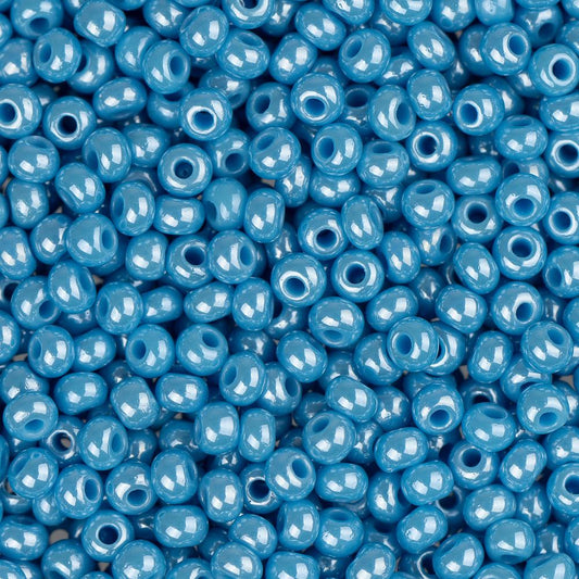 11/0 Czech Seed Beads #35041 Opaque Luster Blue 23g