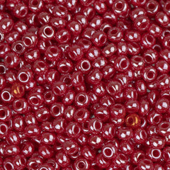 11/0 Czech Seed Beads #35049 Opaque Luster Red 23g