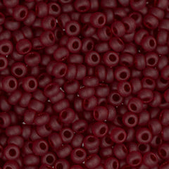 11/0 Czech Seed Beads #35075 Transparent Matte Garnet 23g