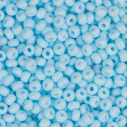 11/0 Czech Seed Beads #40006 Opaque Solgel Light Blue 23g