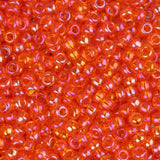 11/0 Czech Seed Beads #34947 Transparent AB Orange 23g