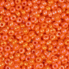 11/0 Czech Seed Beads #35076 Opaque Luster Rainbow Orange 23g