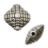 Rhombus 11mm, Antique Silver Metal Bead 10/pk