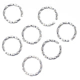 8mm Silver Twisted Jump Rings 100/pk