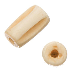 *12x7mm Tea Dyed Carved Tube Bone Beads 10/pk