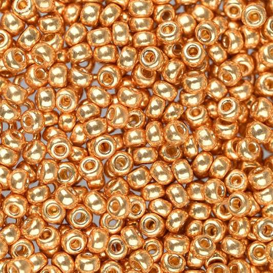 8/0 Miyuki Seed Beads #4202 Duracoat Galvanized Gold 22g