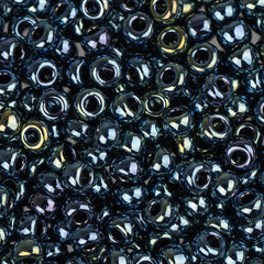 8/0 Miyuki Seed Beads #456 Metallic Gunmetal Iris 22g