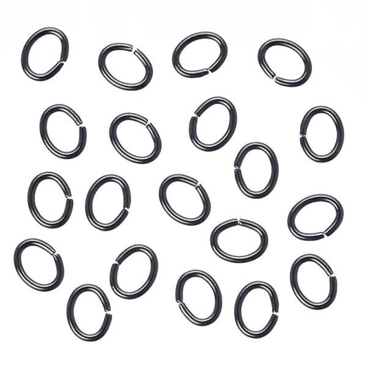 4x5mm Oval Gunmetal Jump Rings 100/pk