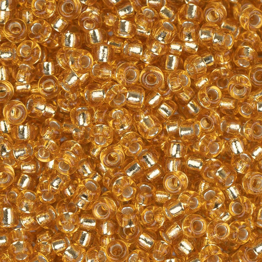 11/0 Miyuki Seed Beads #0004 Silver Lined Dark Gold 22g