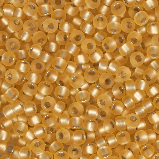 11/0 Miyuki Seed Beads #1902 Silver Lined Gold Semi-Frosted 22g